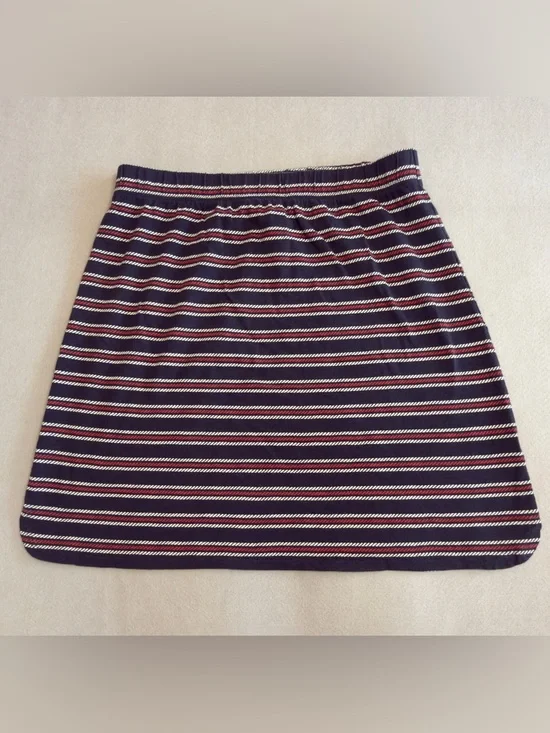 Talbots Red, White and Blue Striped Knee-Length Skirt Size Large Petite - Picture 1 of 9